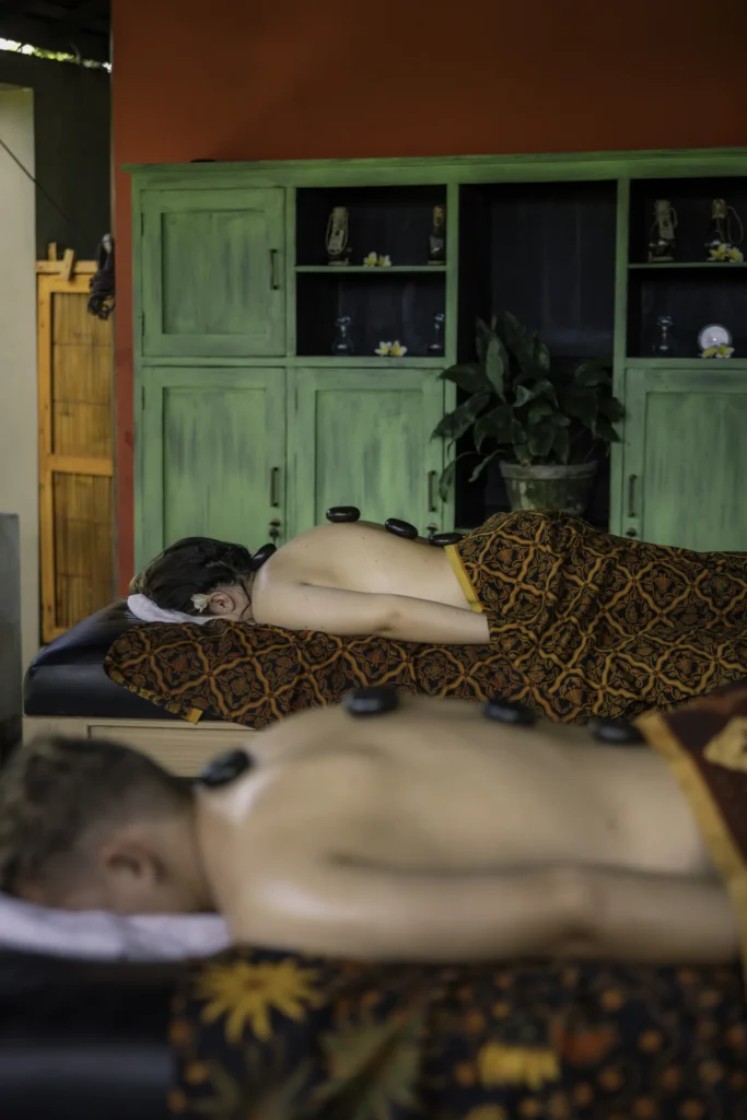 relax your body with hot stone treatment