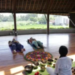 Relaxation session at Bali Floating Leaf, guided by an instructor