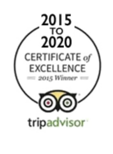 Trip Advisor Certificate of Excellence 2015-2020