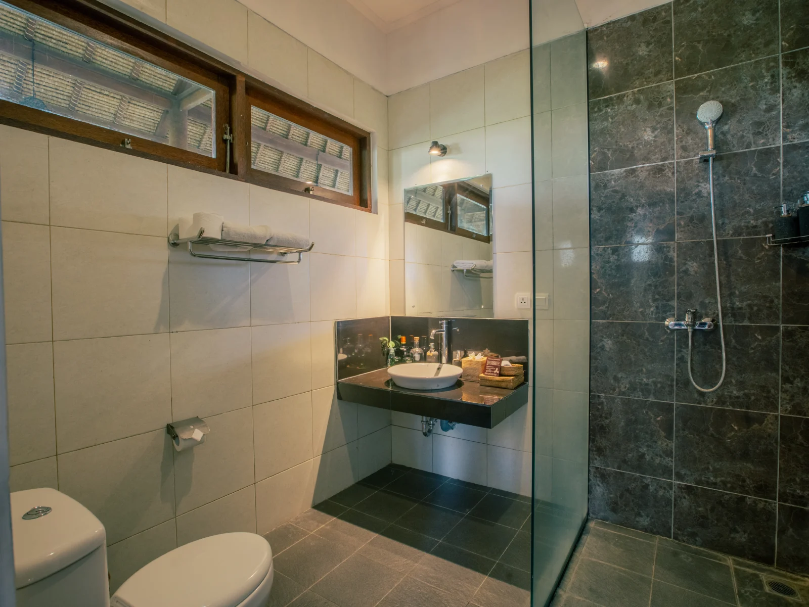 Bathroom garden view at Bali Floating Leaf